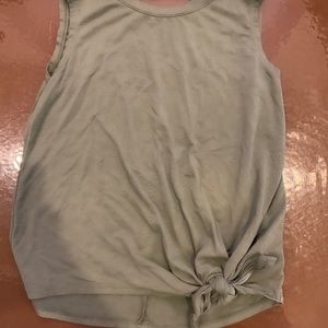 Tie front tank top with back cutout